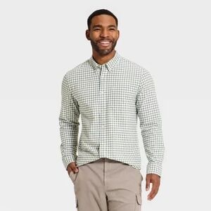 Goodfellow & Co Men's GRAY Plaid Button Down Shirt